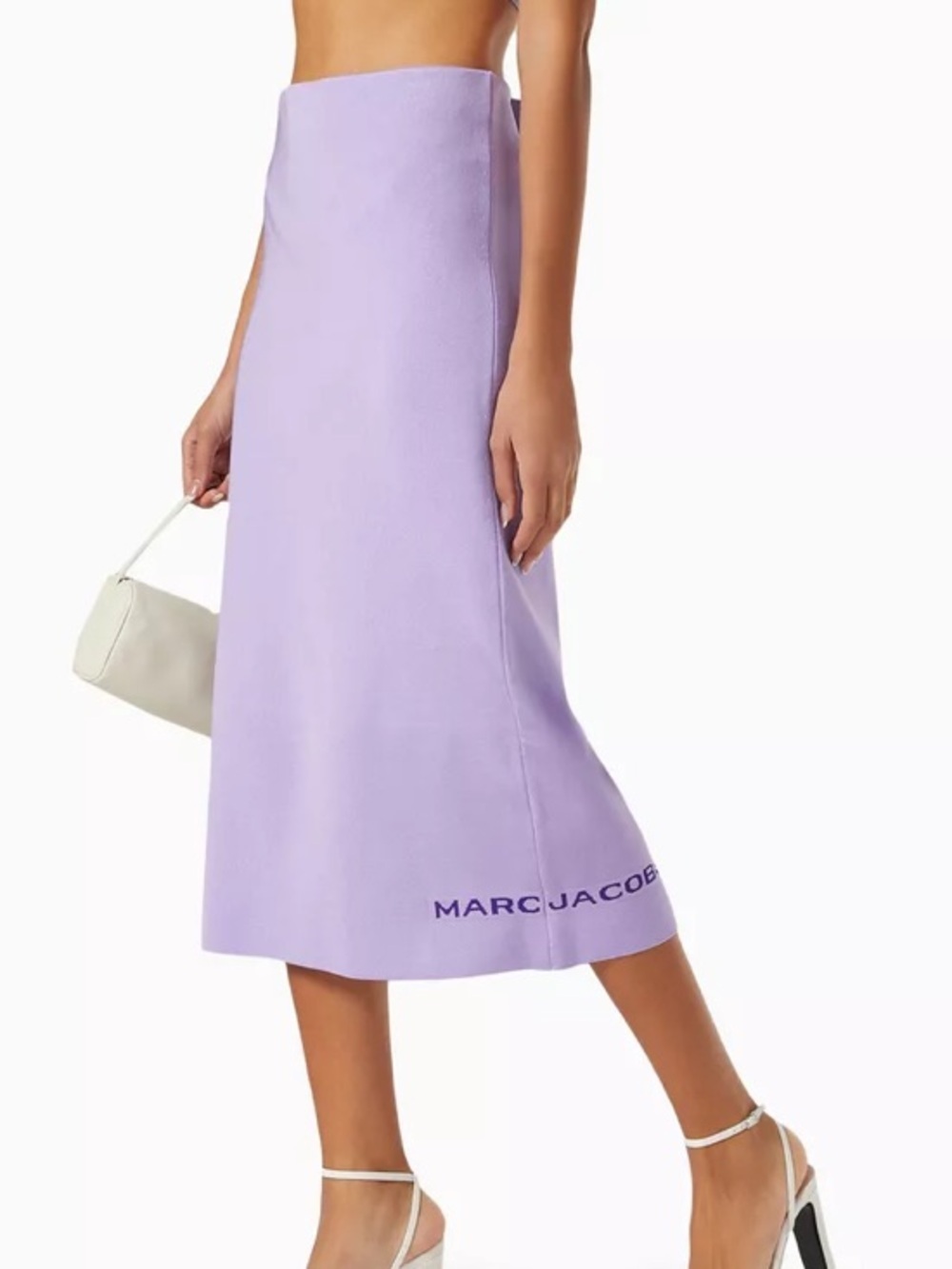 Marc Jacobs Lavender purple Logo Knit Tube Midi Skirt sz XS